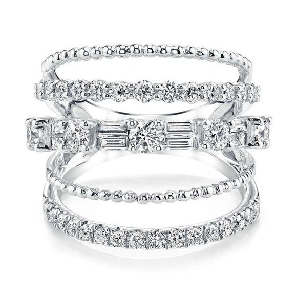 Jewelry - "Latest Design 925 Silver Plated White CZ Wedding Ring, FB16FA1133